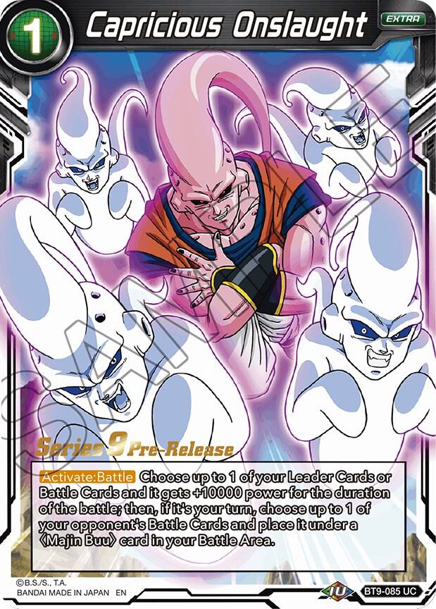 Capricious Onslaught BT9-085 card from Universal Onslaught Pre-Release Cards
