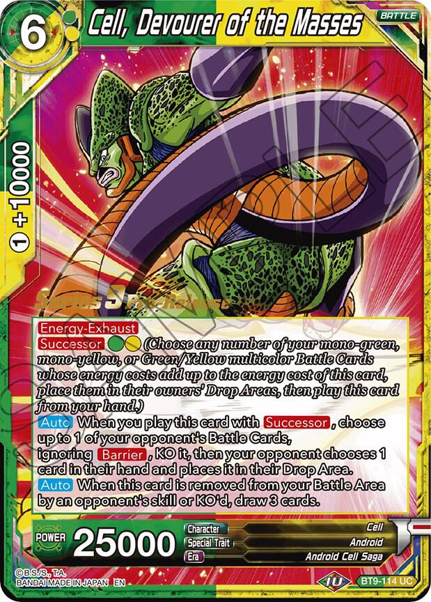 Cell, Devourer of the Masses BT9-114 card from Universal Onslaught Pre-Release Cards