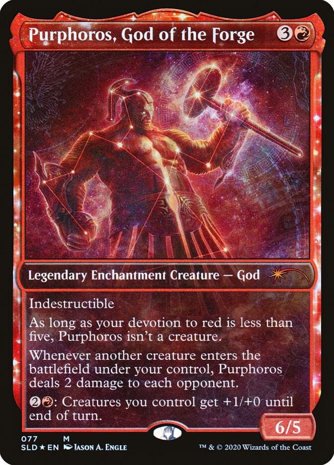 Purphoros, God of the Forge 77 card from Secret Lair Drop Series