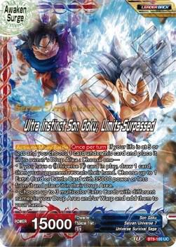 Son Goku // Ultra Instinct Son Goku, Limits Surpassed BT9-100 card from Universal Onslaught Pre-Release Cards