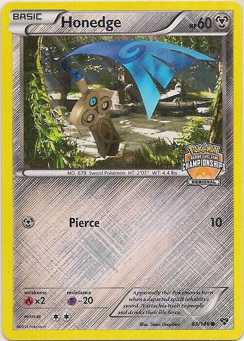 Honedge - 83/146 (Regional Championships) 083/146 card from League & Championship Cards