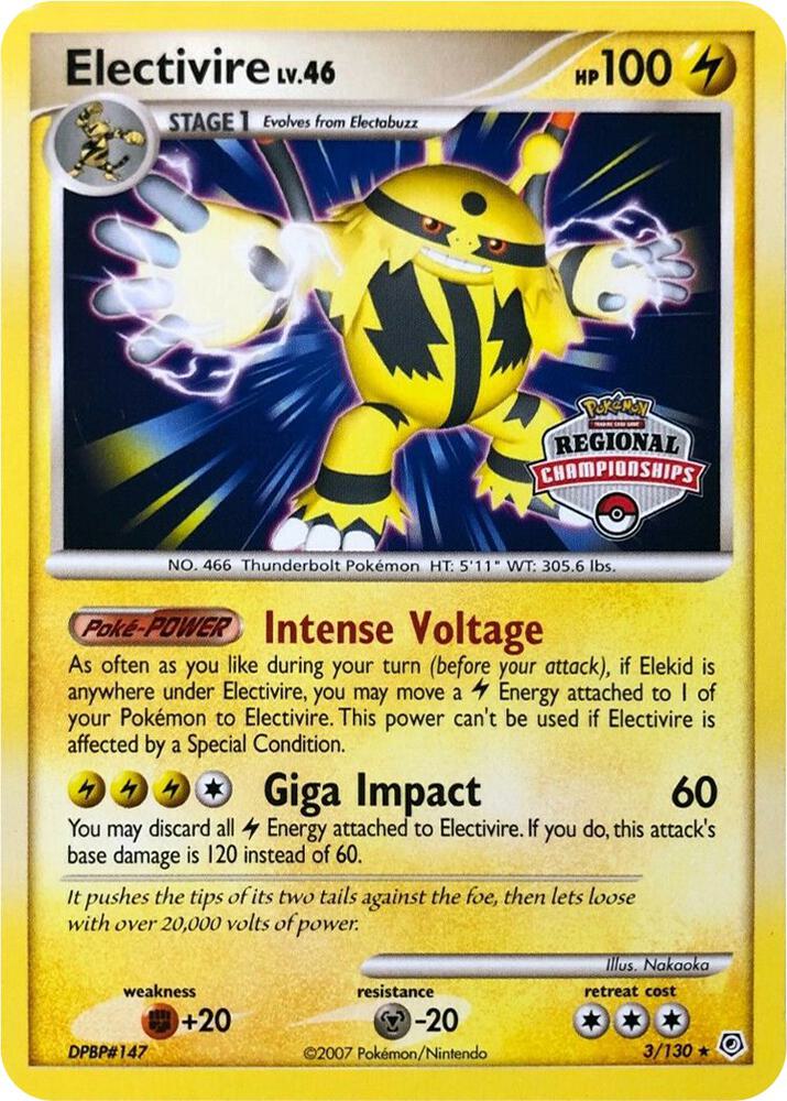 Electivire - 3/130 (Regional Championships) 003/130 card from League & Championship Cards