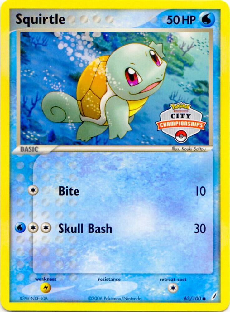 Squirtle - 63/100 (City Championships) 063/100 card from League & Championship Cards