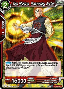 Tien Shinhan, Unwavering Anchor DB2-003 card from Draft Box 05 - Divine Multiverse