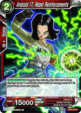 Android 17, Rebel Reinforcements DB2-005 card from Draft Box 05 - Divine Multiverse