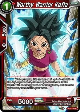 Worthy Warrior Kefla DB2-009 card from Draft Box 05 - Divine Multiverse