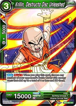 Krillin, Destructo Disc Unleashed DB2-067 card from Draft Box 05 - Divine Multiverse