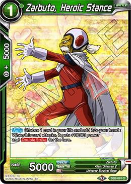 Zarbuto, Heroic Stance DB2-081 card from Draft Box 05 - Divine Multiverse