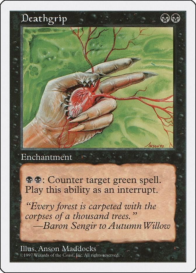 Deathgrip card from Fifth Edition