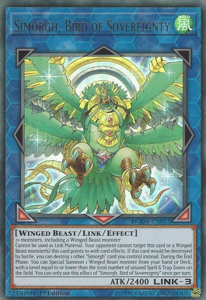 Simorgh, Bird of Sovereignty DUOV-EN012 card from Duel Overload