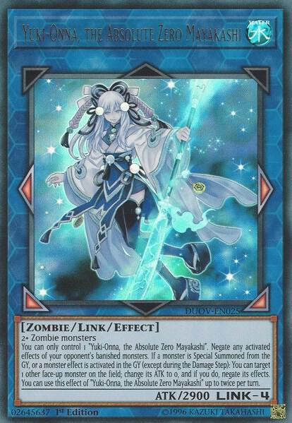 Yuki-Onna, the Absolute Zero Mayakashi DUOV-EN025 card from Duel Overload