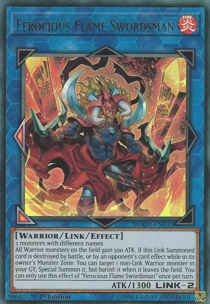 Ferocious Flame Swordsman DUOV-EN032 card from Duel Overload