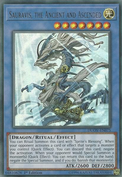 Sauravis, the Ancient and Ascended DUOV-EN075 card from Duel Overload
