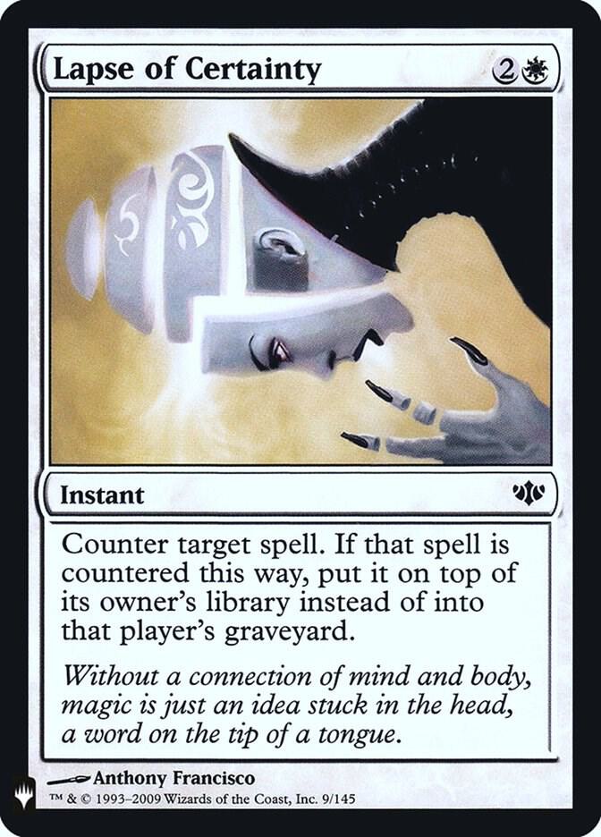 Lapse of Certainty 9 card from The List Reprints