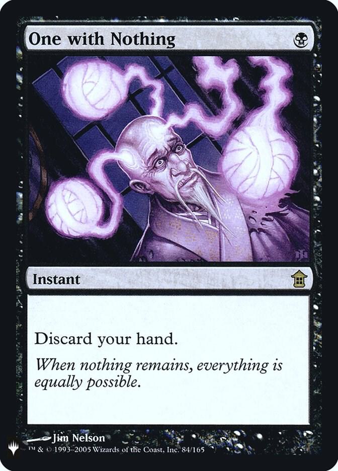 One with Nothing 84 card from The List Reprints