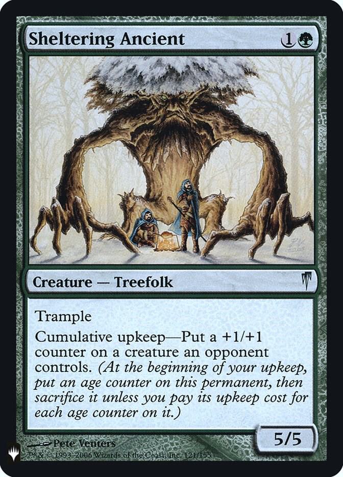 Sheltering Ancient 121 card from The List Reprints