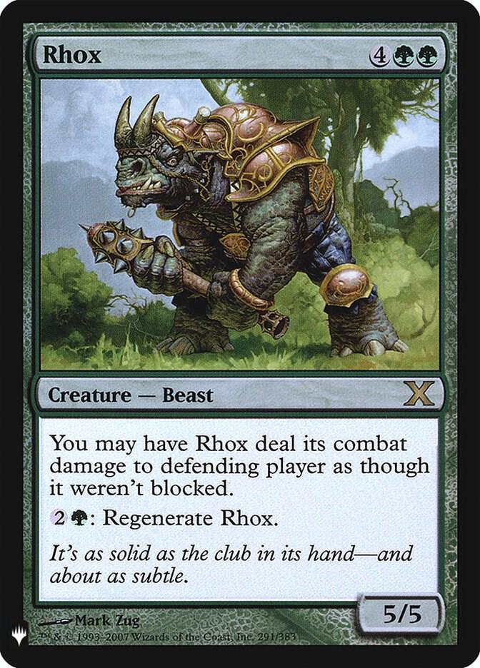 Rhox 291 card from The List Reprints
