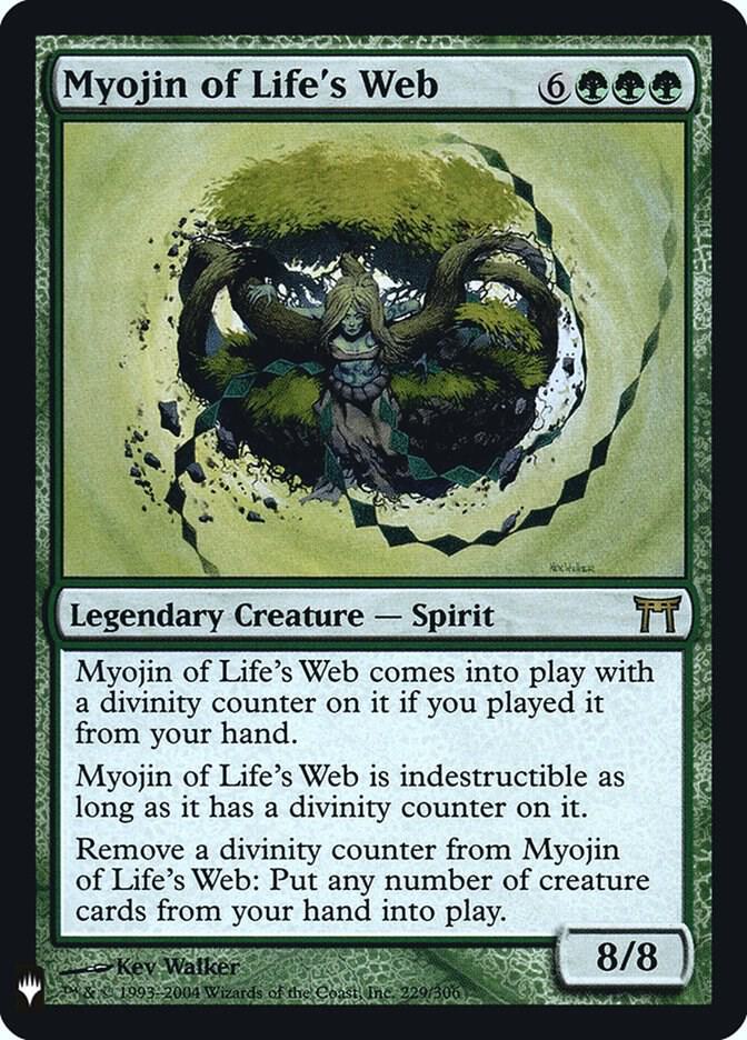 Myojin of Life's Web 229 card from The List Reprints