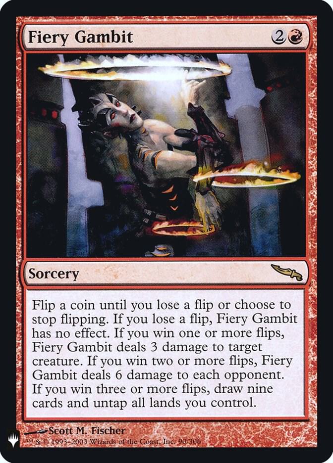 Fiery Gambit 90 card from The List Reprints