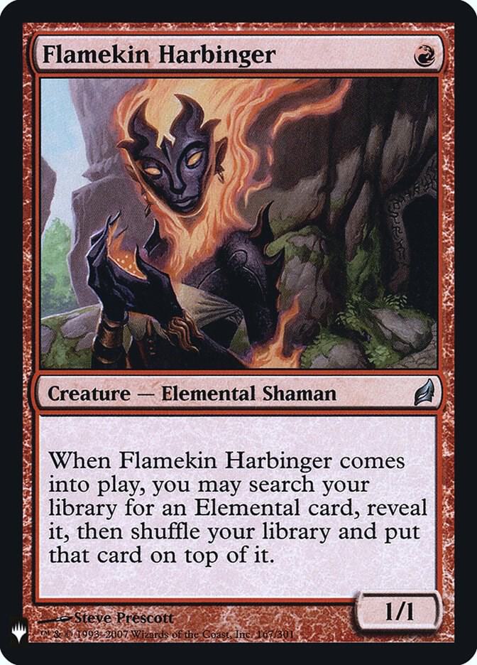 Flamekin Harbinger 167 card from The List Reprints