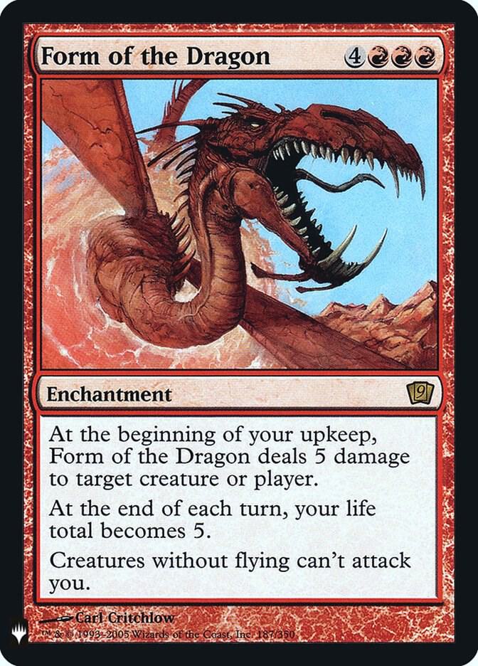 Form of the Dragon 187 card from The List Reprints