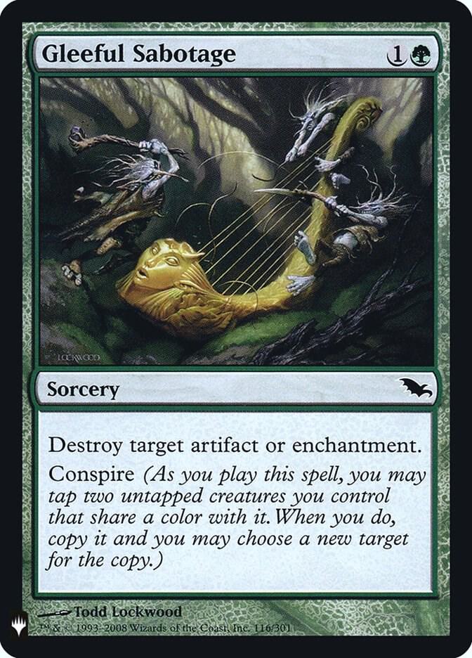 Gleeful Sabotage 116 card from The List Reprints