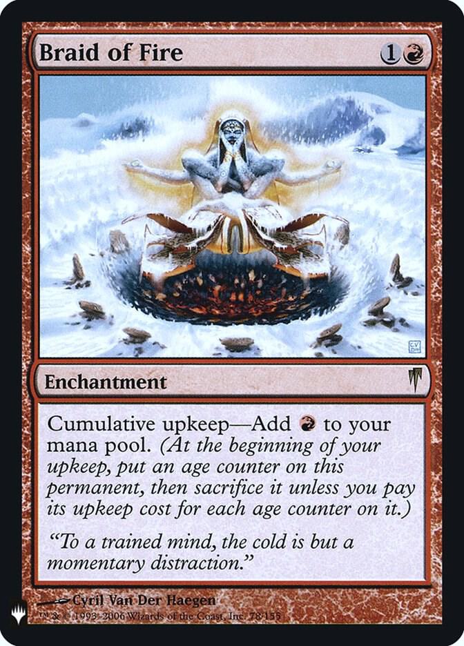 Braid of Fire 78 card from The List Reprints