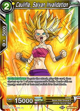 Caulifla, Saiyan Invalidation DB2-100 card from Draft Box 05 - Divine Multiverse