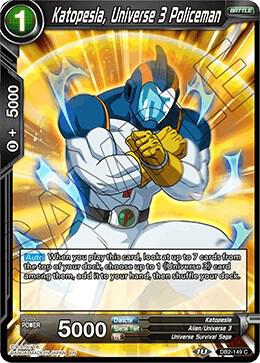 Katopesla, Universe 3 Policeman DB2-149 card from Draft Box 05 - Divine Multiverse