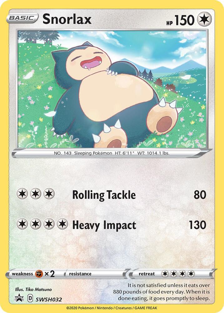 Snorlax SWSH032 card from SWSH: Sword & Shield Promo Cards
