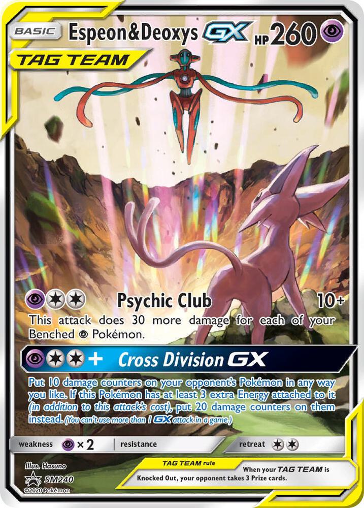 Espeon & Deoxys GX SM240 card from SM Promos