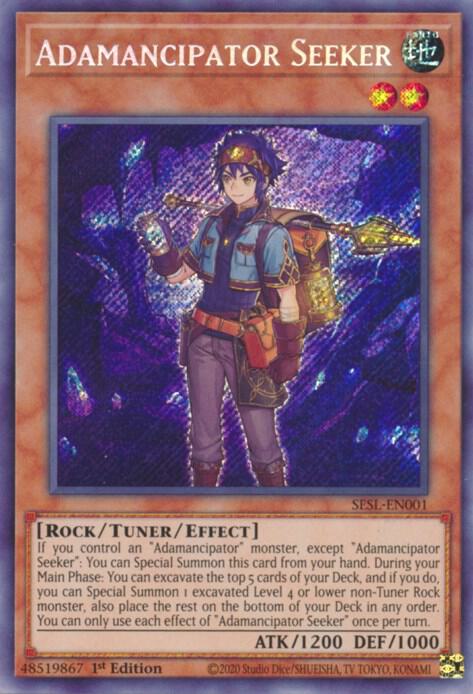 Adamancipator Seeker SESL-EN001 card from Secret Slayers