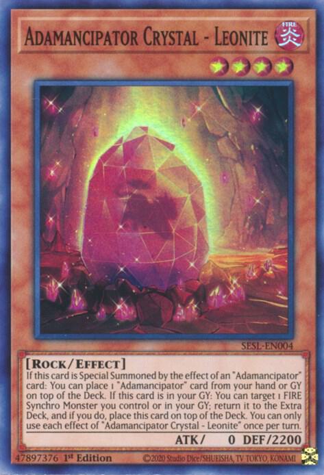 Adamancipator Crystal - Leonite SESL-EN004 card from Secret Slayers