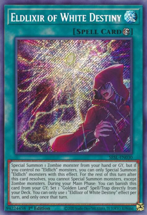 Eldlixir of White Destiny SESL-EN030 card from Secret Slayers