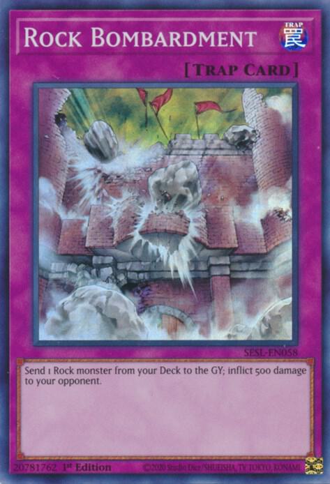 Rock Bombardment SESL-EN058 card from Secret Slayers