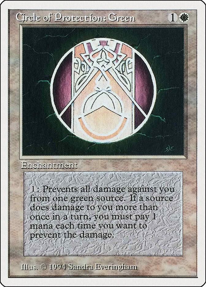 Circle of Protection: Green 11 card from Summer Magic