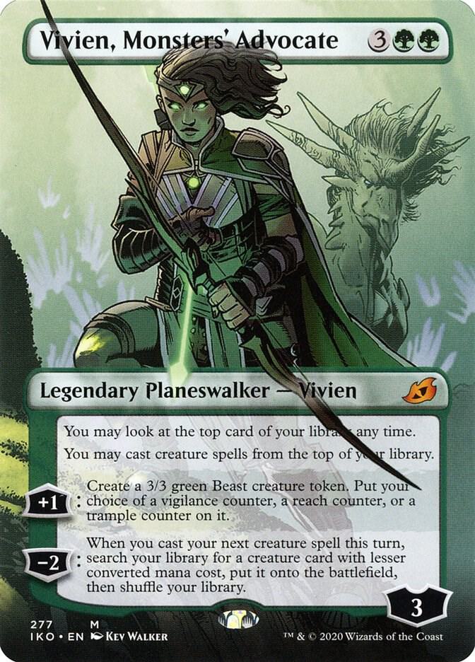 Vivien, Monsters' Advocate (Borderless) 277 card from Ikoria: Lair of Behemoths
