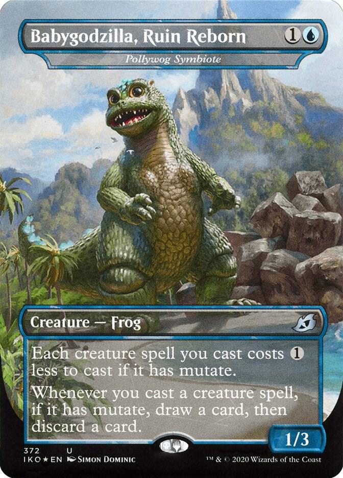 Babygodzilla, Ruin Reborn - Pollywog Symbiote 372 card from Ikoria: Lair of Behemoths