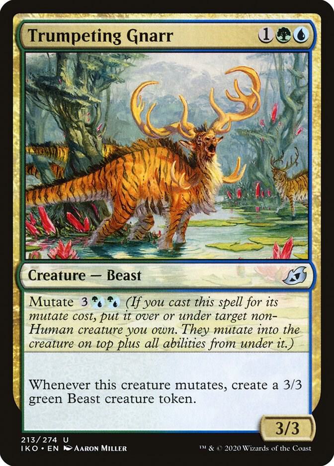 Trumpeting Gnarr 213 card from Ikoria: Lair of Behemoths