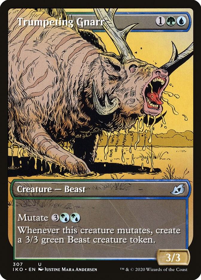 Trumpeting Gnarr (Showcase) 307 card from Ikoria: Lair of Behemoths