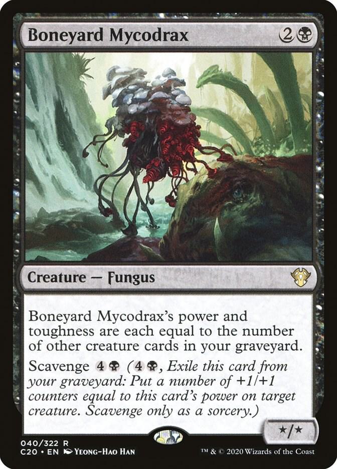 Boneyard Mycodrax 40 card from Commander 2020