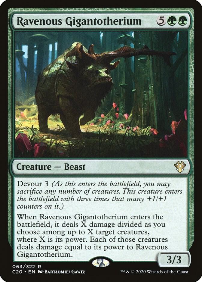 Ravenous Gigantotherium 63 card from Commander 2020