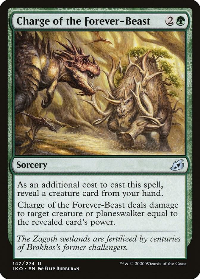 Charge of the Forever-Beast 147 card from Ikoria: Lair of Behemoths