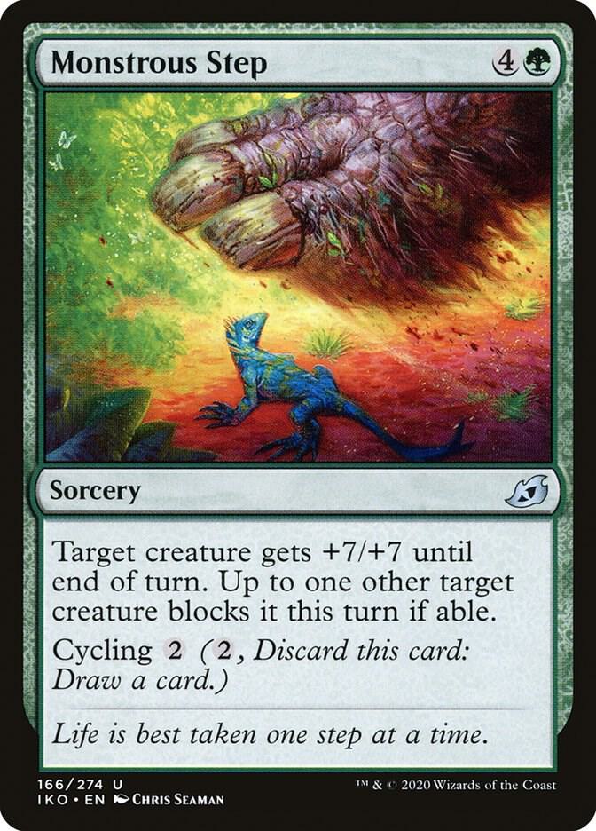 Monstrous Step 166 card from Ikoria: Lair of Behemoths