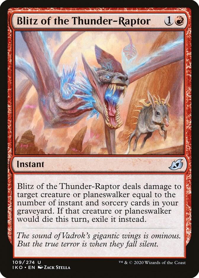 Blitz of the Thunder-Raptor 109 card from Ikoria: Lair of Behemoths