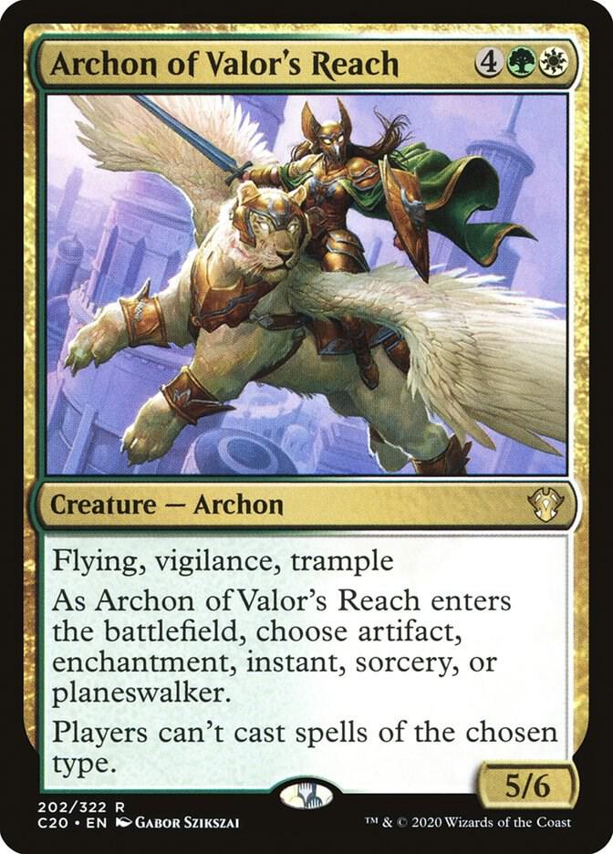 Archon of Valor's Reach 202 card from Commander 2020