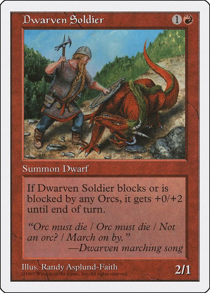 Dwarven Soldier card from Fifth Edition