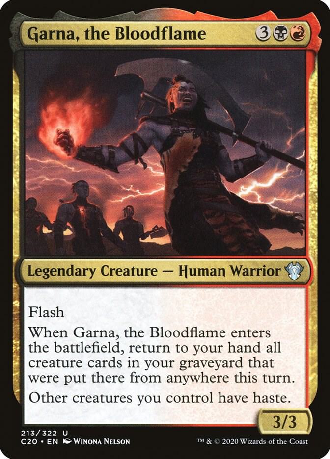 Garna, the Bloodflame 213 card from Commander 2020