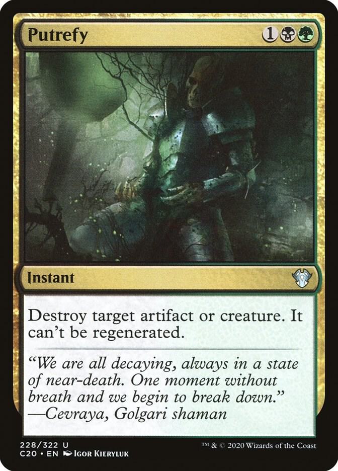 Putrefy 228 card from Commander 2020