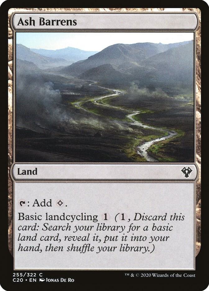 Ash Barrens 255 card from Commander 2020